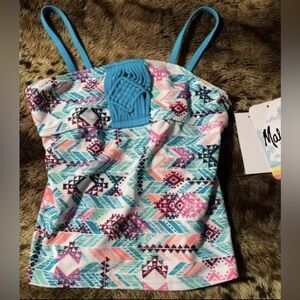Malibu Size 8 Dream Girl Swimsuit TOP Tankini NWOT-Pool Beachwear!
